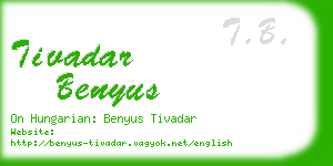 tivadar benyus business card